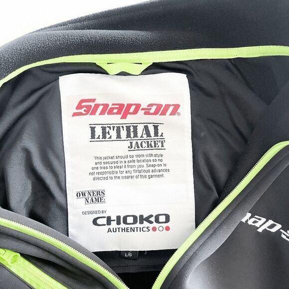 Choko Snap On Men Lethal Full Zip Jacket Mock Neck Long Sleeve Green Black Large - Picture 3 of 7